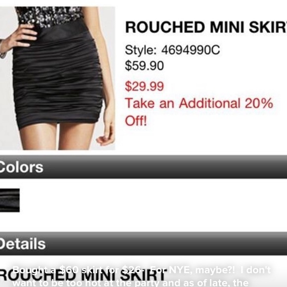Express rouched mini skirt - Picture 2 of 2